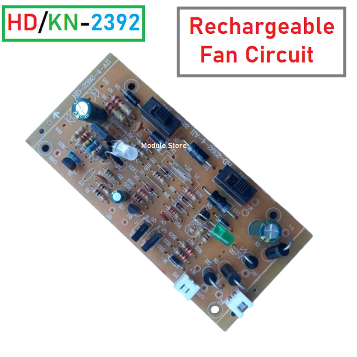 KN-2392 Charger Fan Circuit LED Light 2 Step Speed Control for Sunca Defender Kannede 6V Battery Rechargeable Fan