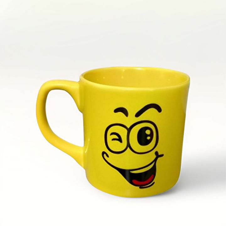 Emoji Ceramic Mug (Yellow) - Add A Touch Of Fun To Your Beverage Enjoyment With This Stylish Emoji Mug