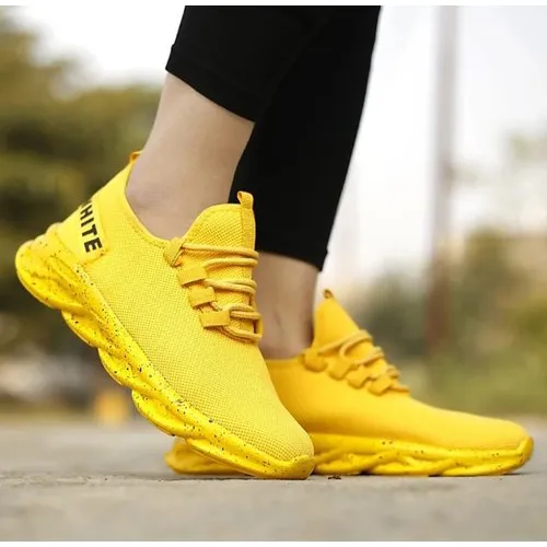 New%20Eid%20collection%20Running%20Sneakers%20Casual%20Lace-up%20Men's%20Shoes%20-%20Yellow%20Colour%20-%20Image%202