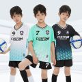 Wholesale Custom Personalized Kids Football Jersey Shirt High Quality Children Football Uniform Soccer Jersey For Young Boy.