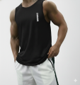 GYM Shark Premium  Chaina mesh tank top // Sleeve less workout  T-shirt For men. 