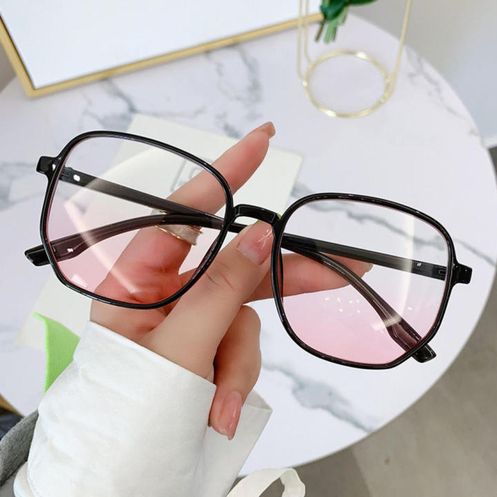 Large Frame Blush Glasses Plastic Frame Cute Girl Makeup free Glasses Full Frame Eyewear Myopia Frames Goggles Daraz .bd