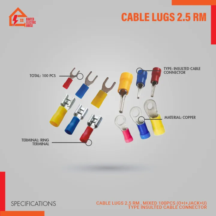 CABLE%20LUGS%202.5%20RM%20,%20MIXED%20100PCS%20(O+I+JACK+U)%20TYPE%20INSULTED%20CABLE%20CONNECTOR%20-%20Image%203