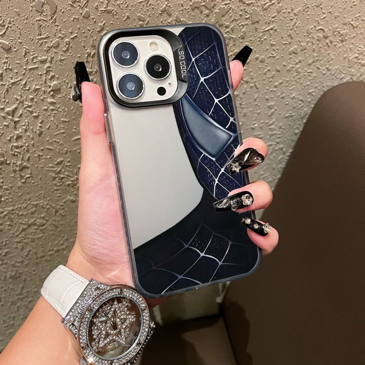 Olige%20Case%20For%20iPhone%2011%2012%2013%2014%2015%20Pro%20Max%20Marvel%20Cool%20and%20Trendy%20Personalized%20Laser%20High%20Grade%20Half%20Faced%20Spider%20Man%20Anti%20Drop%20phone%20case%20back%20cover%20-%20Image%206