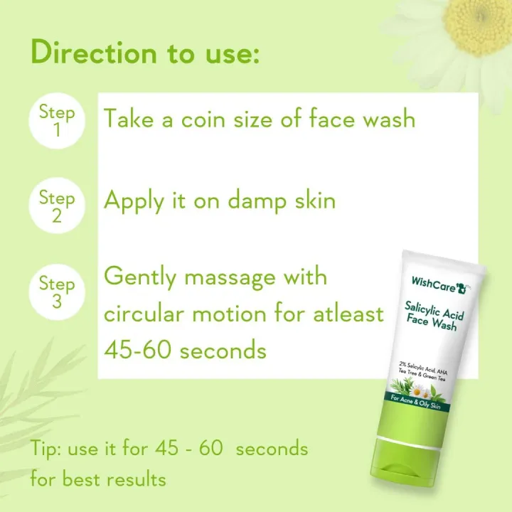 WishCare%202%25%20Salicylic%20Acid%20Face%20Wash%20with%20AHA,%20GreenTea,%20Chamomile%20&%20TeaTree%20-%20For%20Oil%20&%20Acne%20Control%20-100%20ml%20-%20Image%203