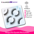 MAANGE 3Pair Mink Hair 3D Eyelashes Y3A05.