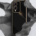 Biruiqu for VIVO Y17s Back Cover Luxury 6D Plating Frame Shiny Bling Phone Pounch Soft Silicone Square Phone Case.