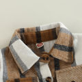 Toddler Baby Boy Girl Plaid Shirt Jacket Outfits Button Down Cardigan Kids Long Sleeve Coat Tops Fall Clothes.