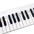 2 Piece Piano Note Sticker Button Strip Silicone Color Universal White (PVC Box) 61 Keys.