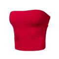Women Tube Top Strapless Cropped Mini Bustier Slim Elastic Tube Top. 