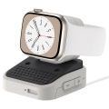 (New) smart watch charging stand silicone charging holder dock retro computer design compatible for iWatch 8 7 6 5 4 3 2 1 Galaxy watch6 6pro 5 5pro.
