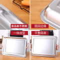 Stainless Steel Rectangular Tray and Dinner Plate Square Plate Grilled Fish Dish Barbecue Plate Flat Steamed Fish Plate Steamed Rice Fruit Plate. 