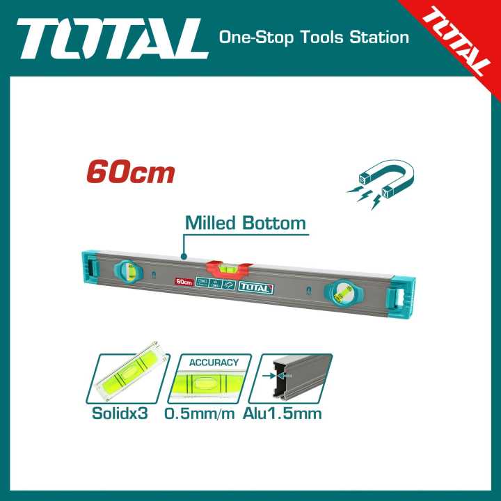 TOTAL Spirit level with powerful magnets TMT26028M