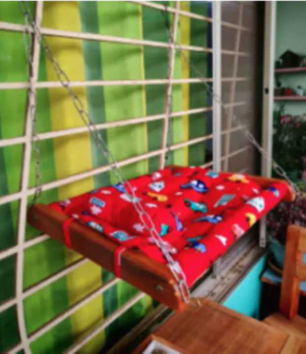 Cat Hammock Bed (Adjustable Space-saving durable Wooden Hanging hammock)