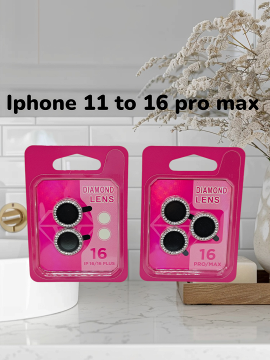 iphone 11 to 16 pro max Camera protector Ring Witrh Stone Aluminium Metal protector