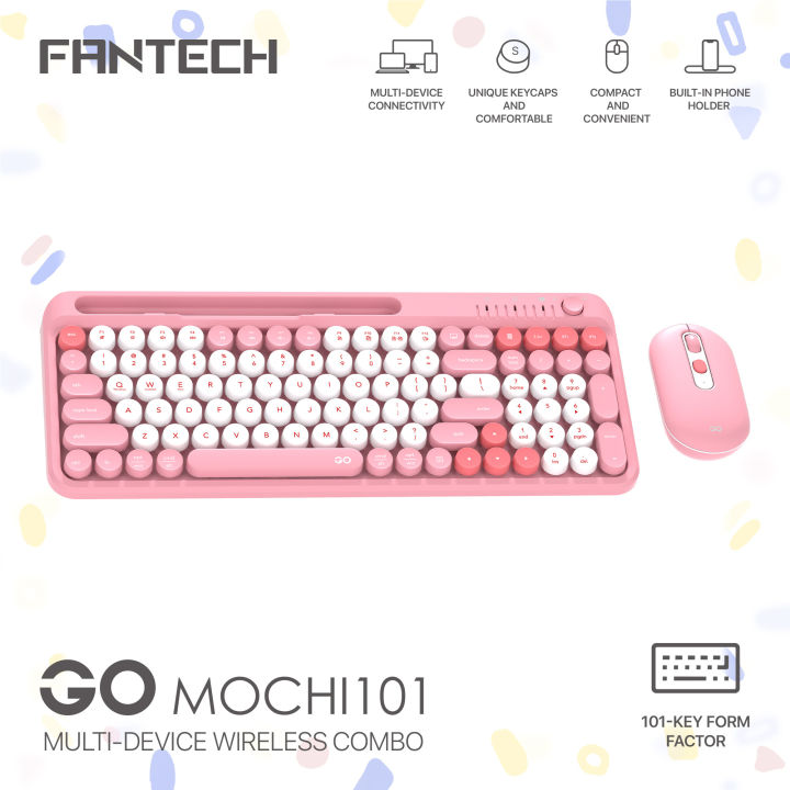 Fantech GoMOCHI101 WK899 Wireless Keyboard & Mouse Combo PINK