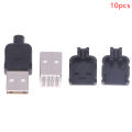 10 Sets DIY USB 2.0 Connector Plug A Type Male 4 Pin Adapter Socket Assembly.