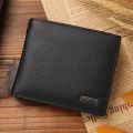 Men's Wallet 100% Genuine Leather Men Wallets Premium Product Real Cowhide Wallets for Man Short Black Walet Portefeuille Homme. 