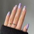 24pcs Pink Gradient Nails Almond Glitter Diamond Design False Nails Art Full Coverage Waterproof Artificial Press on Nail.