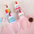 Creative Cake Candle Hat Headband Eye-catching Decorative Novelty Cake Hat Hair Bands Birthday Headband for Birthday Celebration Birthday Party Supplies Party Photo Props Birthday Decoration Props.