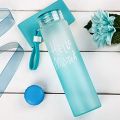 Hello Master Glass Drinking water Bottle 480ml-Water Bottle - Colour Blue. 