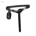 Medieval Knight PU Leather Belt Knight Waist Belt for Halloween Stage Black with Pouch. 