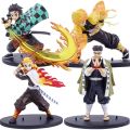 Demon Slayer: Kimetsu No Yaiba Figure Tanjiro Fights Zenitsu Flame Pillar Vulcan Anime Peripheral Boxed Ornament Gift.