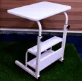 Double Layer Adjustable Reading Table (Moveable & Height Adjustable Laptop Table with 2 Shelves / Study Table / Side Table). 