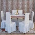 White Color Original Turkey Stretchable Fabrics Dining Chair Cover 1/2/3/4/5/6 pieces. 