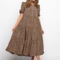 Summer puff sleeve plaid polka dot stitching loose beach boho dress for womens long casual maxi Dress vintage dress vestido.