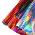 Holographic Laser Chrome Black Car Stickers Car Interior Body Wrap Vinyl Film Sheet Black with Rainbow Decals. 