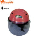 Open Face SMS Cap Helmet for Women – Half Face Pelion Helmet with Leather Wind Cover, ABS Shell, Visor Glass – Dame-Dude Open Face Bike Helmet for Motorcycle, Cycle, Scooter – Blue/Red/Green/Black/Grey/Pink.