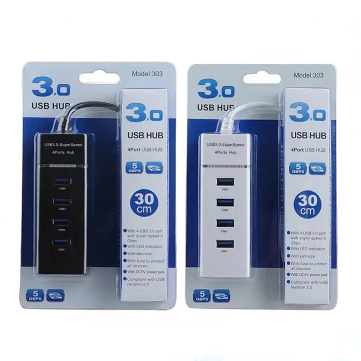 4%20Ports%20High%20Speed%20USB%20HUB%20WHITE/BLACK%20-%201.2M%20and%2030cm%20-%20Image%202