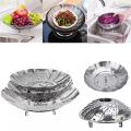 Stainless Steel Steaming Tray Multi-Function Changeable Fruit Tray Retractable Folding Steamer Tray Steaming Rack. 