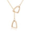 Stainless Steel Gold Color Filled Zircon Horse Shoe Pendant Necklace Horseshoe U Shape Necklace Fine Jewelry Women Gift DropShip.