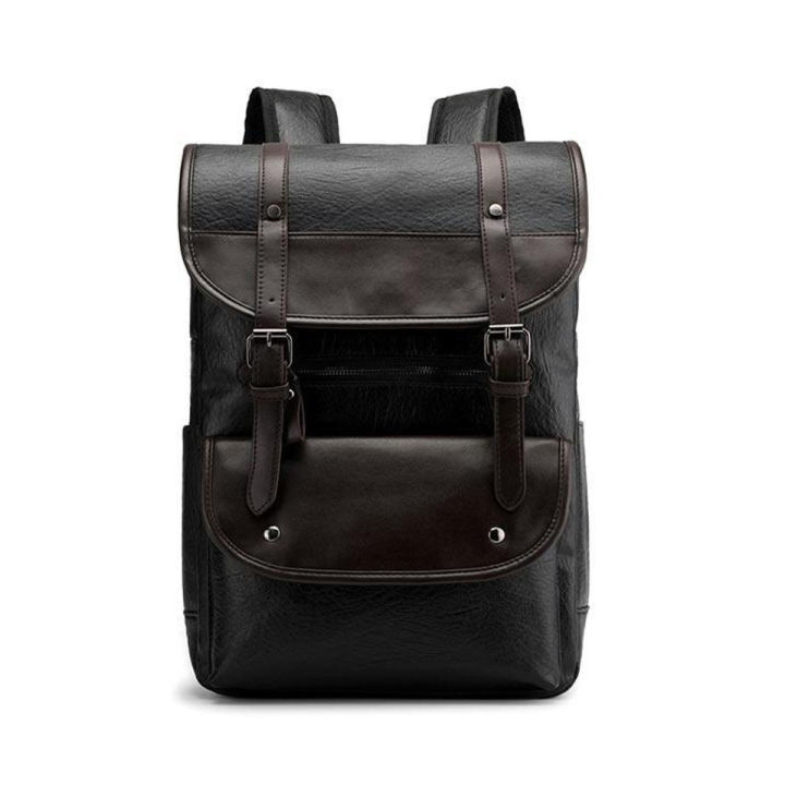 Vintage Leather Waterproof Backpack