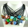 2020 Natural stone Turquoises Quartz Crystal tiger eye Opal heart pendants for Diy Jewelry Necklaces for Men madam Gift Sieraden.