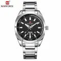 NAVIFORCE NF9038 - Silver Stainless Steel Analog Watch for Men - Silver & Black.