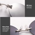 Round Rimless Matrix Morpheus Sunglasses Clip On Nose Glasses Mini Frameless Vintage Men Eyeglasses UV400.