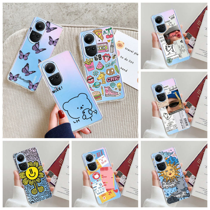 For Oppo Reno 10 Pro 5G CPH2525 Case Clear Soft Silicone TPU Back Cover for Oppo Reno 10 5G CPH2531 Reno10 Pro Plus CPH2521 Case