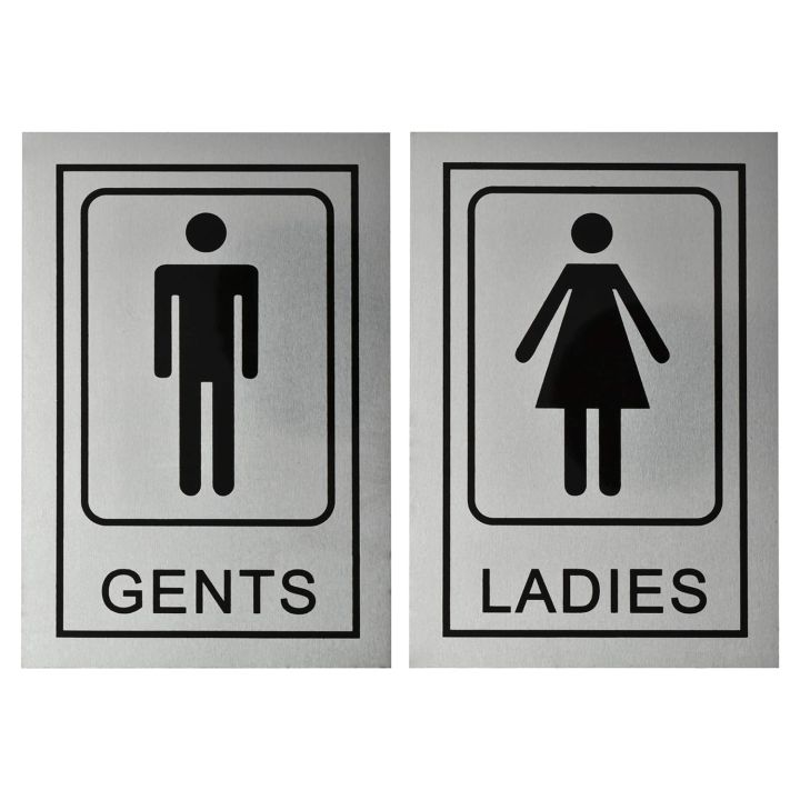 6x 4 Inch Ladies Toilet Sign Board Stickers | Glass Door, Wooden Door | Self Adhesive Restroom Sign board for Door | Ladies and Gents...
