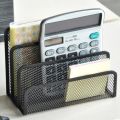 2pcs/set Black Metal Mesh Office Desk Organizer Set File Tray Three Column File Rack. 