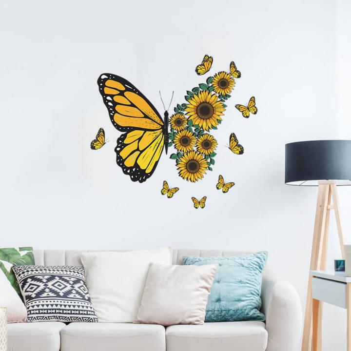 Wall Stickers Beauty Swirling Butterfly Insect Mural PVC Removable ...
