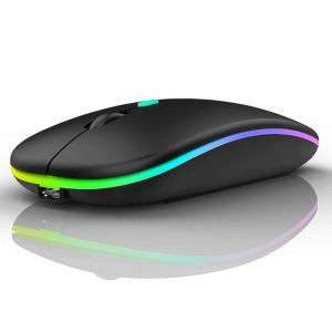 Bilashmart Rechargeable Wireless Optical Mouse, Wireless Gamer 2.4GHz Mouse