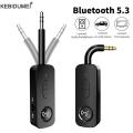 Bluetooth 5.3 Audio Receiver Transmitter 3.5MM AUX Hifi Stereo Music Wireless Adapter With Mic For Car Airplane TV PC Headphone.