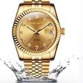 YOLAKO Couple Men's Women's Steel Band Watch Glow Calendar Diamond Scale Gold Business Men Watch Women Bracelet Wristwatches.