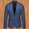 【Nightmaree】Stylish Men Blazer Temperament Wedding Blazer Solid Color Good Touch Slim Fit Suit Coat One Button. 