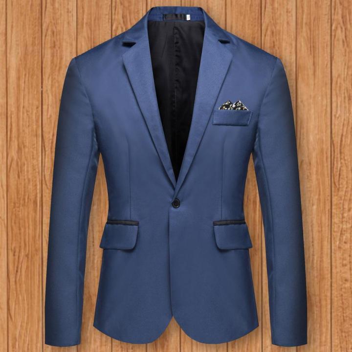 %E3%80%90Nightmaree%E3%80%91Stylish%20Men%20Blazer%20Temperament%20Wedding%20Blazer%20Solid%20Color%20Good%20Touch%20Slim%20Fit%20Suit%20Coat%20One%20Button%20-%20Image%204