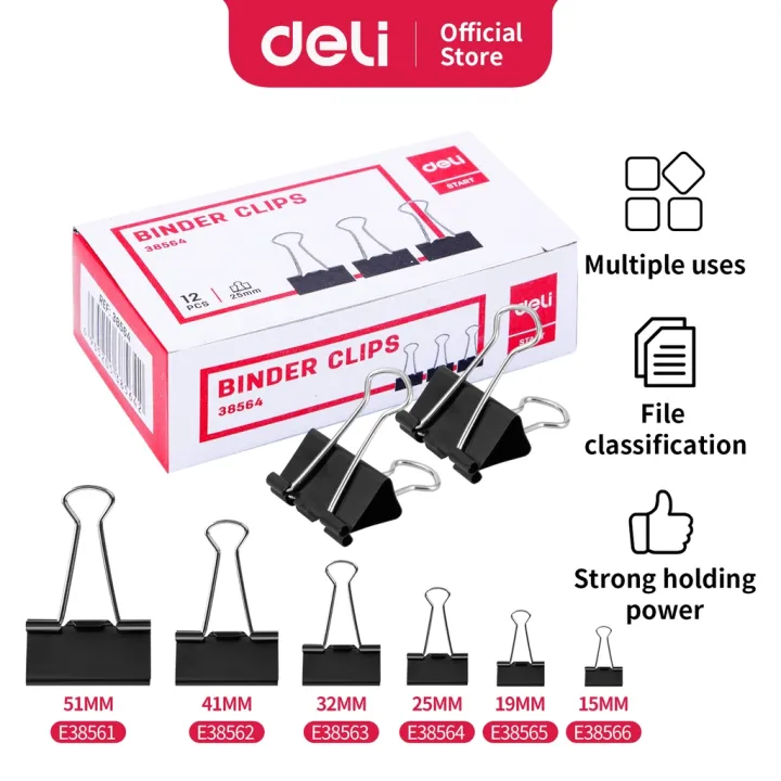 Deli%09EZ66%20Effortless%20Binder%20Clip%2015MM%20-%20Image%203