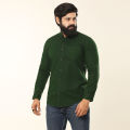 Bottle Green Color Cotton Solid Full Sleeve Casual Shirt for Men. 